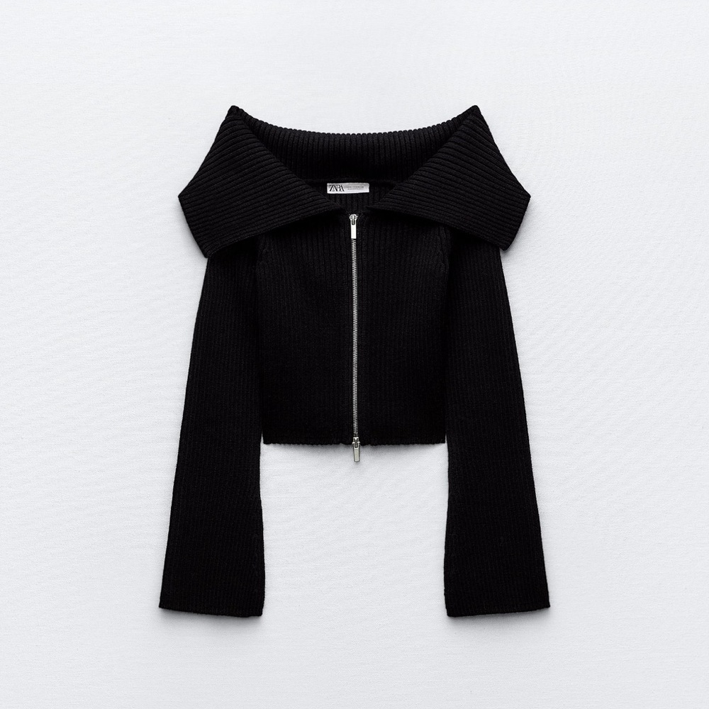 Zara Black Zip Sweater